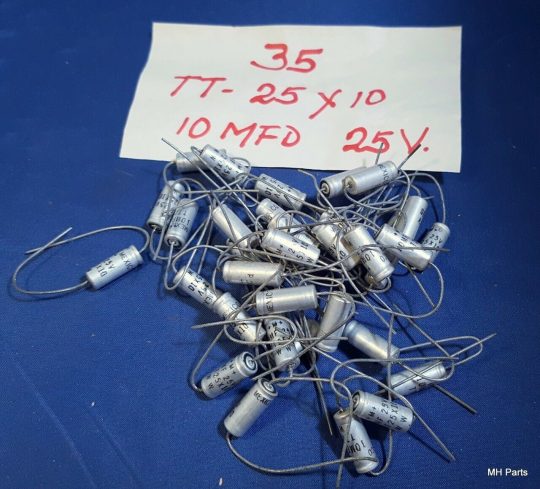 4 PCS Vintage Mallory TT25X10 Capacitor 10mf 25V NOS