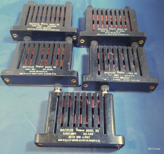 5 PCS SIMPSON 183 MULTIPLIER RESISTOR 2000 DC V - NEW, NO BOX - RES. 4 MEG