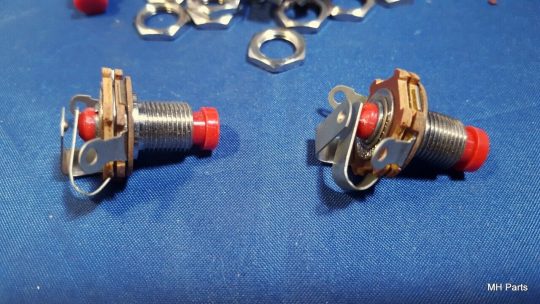 20 PCS Special Vintage Switchcraft Ham Radio Push Button Red NOS - Image 2