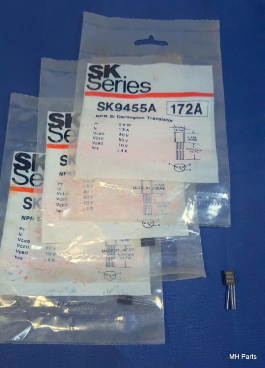 3 PCS SK9455A NPN DARLINGTON TRANSISTOR TO-92L REPL NTE172A, ECG172A SK