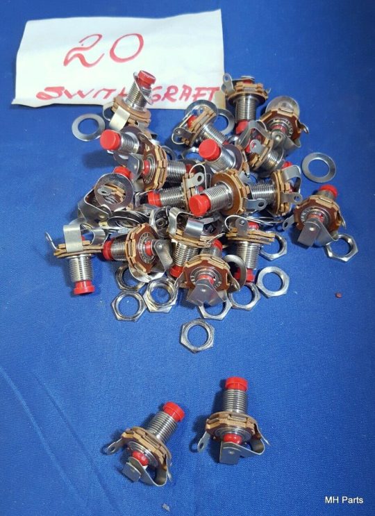 20 PCS Special Vintage Switchcraft Ham Radio Push Button Red NOS