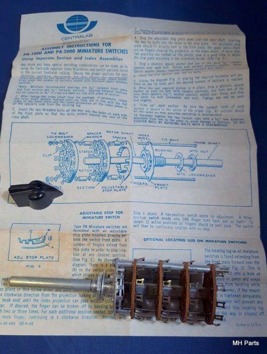 1 PCS Vintage Centralab PA-1027 8 POL 5 POS Switch - Image 2