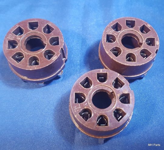3 PCS Vintage 8pin Hard Plastic Original 139 N USA Tube Socket NOS