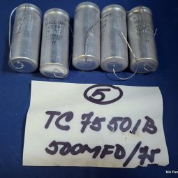 1 PCS Vintage Mallory Original Electrolytic Capacitors 500 mfd 75 VDC #TC75501B