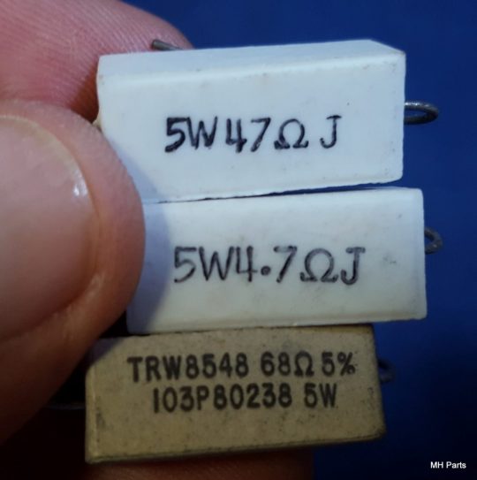 Assorted Vintage Ceramic Cement Power Resistor NOS