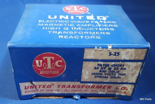 1 PCS Vintage United Transformer CO Filter Choke S-25 NEW - Image 3