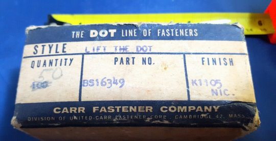Old Carr Fastener Company Dot Fasteners Button BS16349 (4) Units pack - Image 3