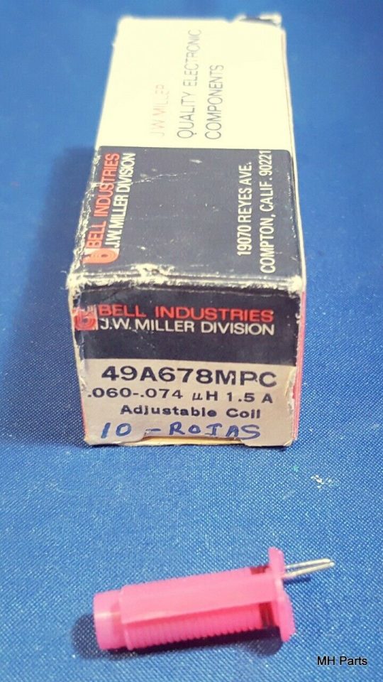 10 PCS Vintage J. W. Miller 49A678MPC Adjustable Coil  1.5 A NOS