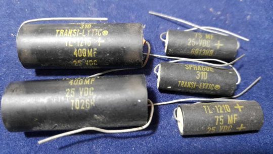 5 UND TRANSI-LYTIC TL-1216 and TL-1210  SPRAGUE CAPACITOR  NOS