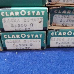 3 UND CLAROSTAT A-25-KA ~ 25W 2.5K OHM  CERAMIC POWER RESISTOR ~ NOS 1