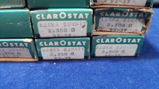 3 UND CLAROSTAT A-25-KA ~ 25W 2.5K OHM  CERAMIC POWER RESISTOR ~ NOS 1