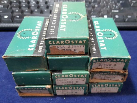 3 UND CLAROSTAT A-25-KA ~ 25W 2.5K OHM  CERAMIC POWER RESISTOR ~ NOS