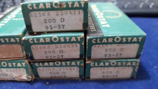 3 UND CLAROSTAT A-25-KA ~ 25W 200 OHM  CERAMIC POWER RESISTOR ~ NOS 1