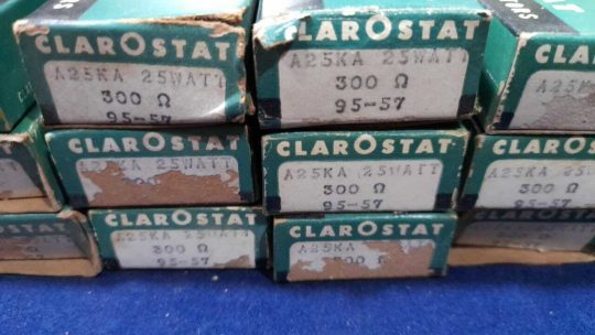 3 UND CLAROSTAT A-25-KA ~ 25W 300 OHM  CERAMIC POWER RESISTOR ~ NOS 1