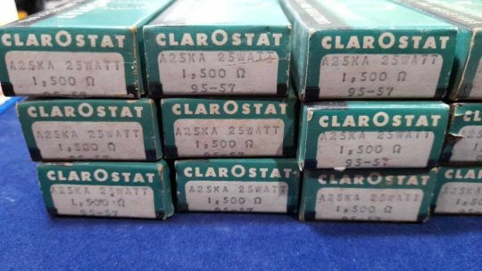 6 UND CLAROSTAT A-25-KA ~ 25W 1.5K OHM  CERAMIC POWER RESISTOR ~ NOS 1