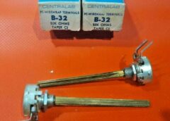 2 PCS Centralab B-32 Switch - 50K Ohms - Taper C2 - Brass Potentiometer