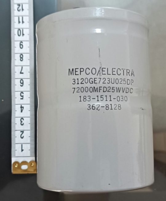 Mepco Electra 3120GE723U025DP Capacitor 72000MFD 25 VDC NOS We Ship Worlwide