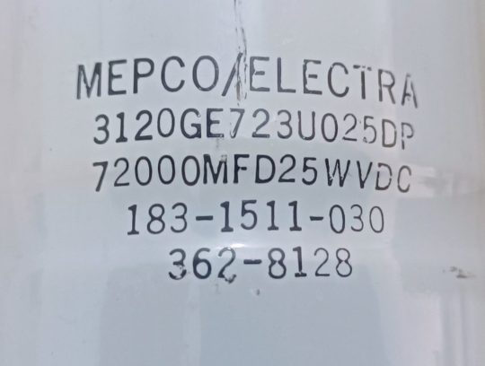 Mepco Electra 3120GE723U025DP Capacitor 72000MFD 25 VDC NOS We Ship Worlwide - Image 3