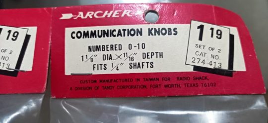 1 Bag Archer Original 274-413 Knobs NOS  We Ship Worlwide - Image 2