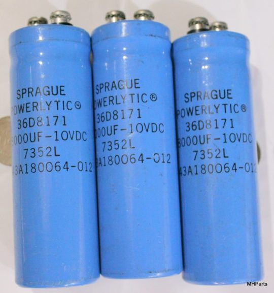 2 PCS Sprague 8000uF 10VDC Capacitor Used We Ship Worlwide