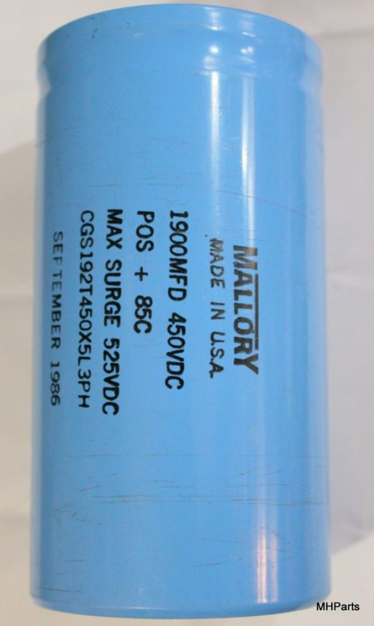 1 PCS Mallory CGS192T450X5L3PH 1900uF 450VDC Electrolytic Capacitor Used We Ship Worlwide