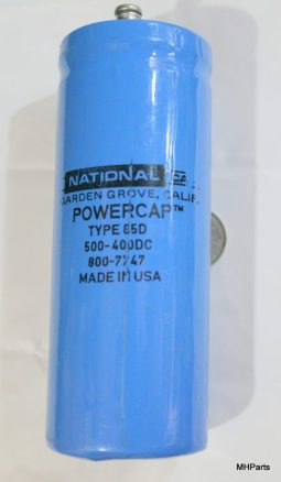 1 PCS  National Powercap 65D 500 400 DC Capacitor Used We Ship Worlwide