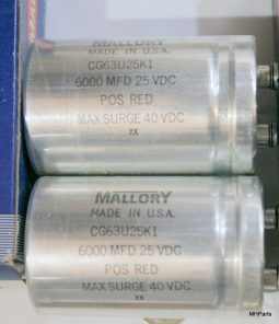 2 PCS Mallory CG63U25K1 6000uF 25VDC Electrolytic Capacitor UNUSED We Ship Worlwide