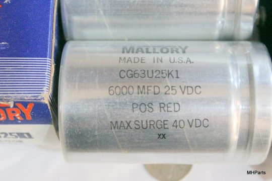 2 PCS Mallory CG63U25K1 6000uF 25VDC Electrolytic Capacitor UNUSED We Ship Worlwide - Image 2