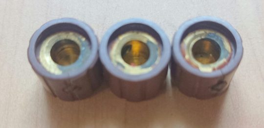 Ham Radio 3 Units Brown Red Knobs Size 14mm x 6mm Used We Ship Worlwide - Image 2