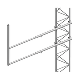 Brazo tipo F para tramos STZ-30G, galvanizado por inmersión en caliente.
